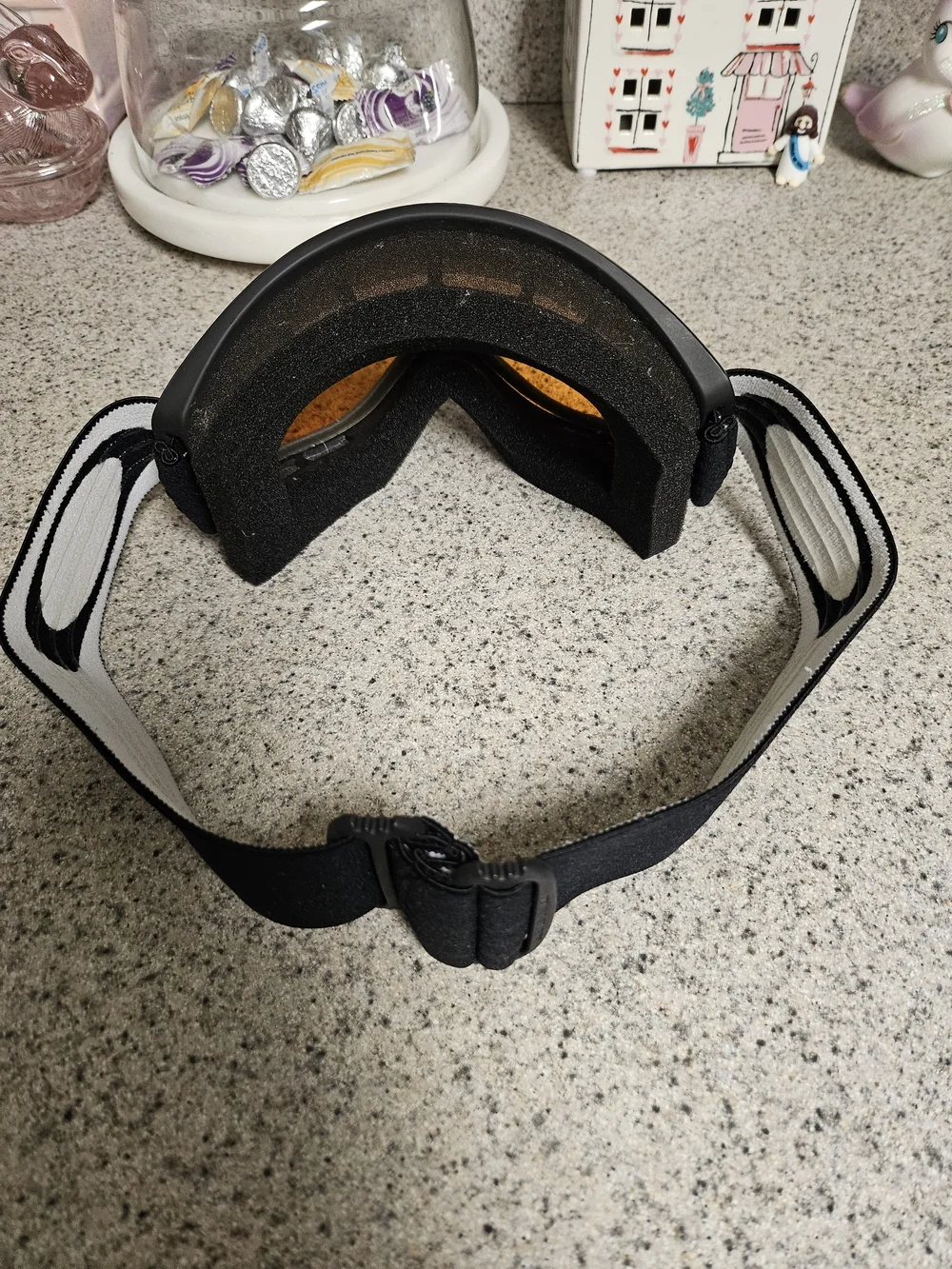 Oakley Black Goggles with Amber Lens